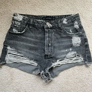 Zara Distressed Jean Shorts